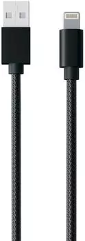 Кабель moonfish USBA - Lightning 1 м, нейлон, черный