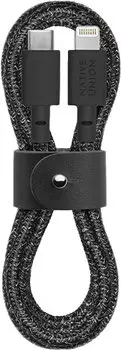 Кабель Native Union Belt Cable USB-С - Lightning, 1,2 м, черный