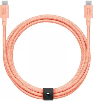 Кабель Native Union Belt Cable XL USB-С - USB-С, 3 м, кевлар, абрикос