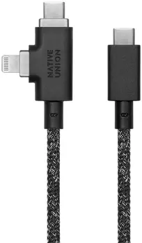 Кабель Native Union USB-C/Lightning, 240 Вт, 2,4 м, серый космос