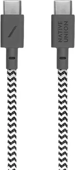Кабель Native Union USB-C - USB-C, 60Вт, 1,2м, зебра