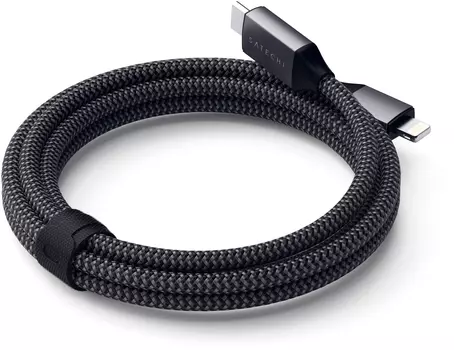 Кабель Satechi USB-C - Lightning (1,8 м), «серый космос»