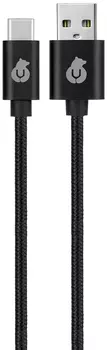 Кабель uBear Cord USB-A - USB-C, 1.2м, нейлон, черный