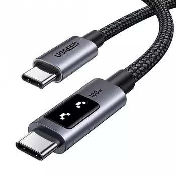 Кабель UGREEN L509 USB-C - USB-C, 1м, серый