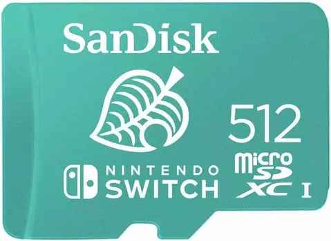 Карта памяти SanDisk microSDXC Nintendo Switch 512 ГБ, бирюзовый