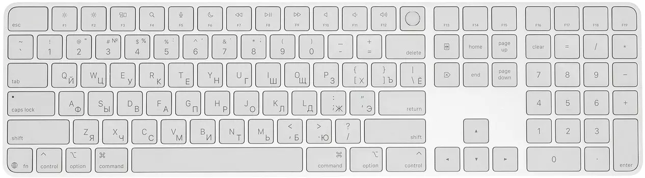 Клавиатура Apple Magic Keyboard Touch ID Numeric Keypad USB-C, белый