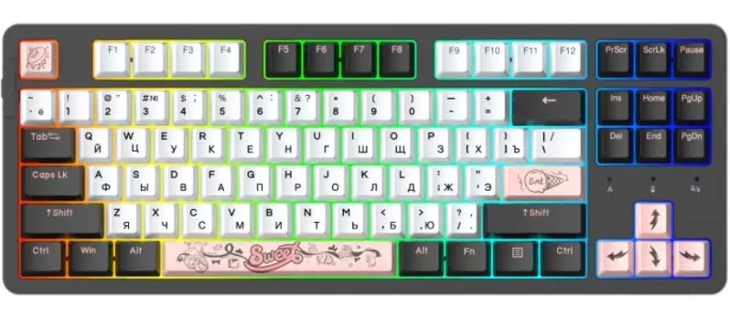 Клавиатура механическая проводная Dareu A87X, черный+белый