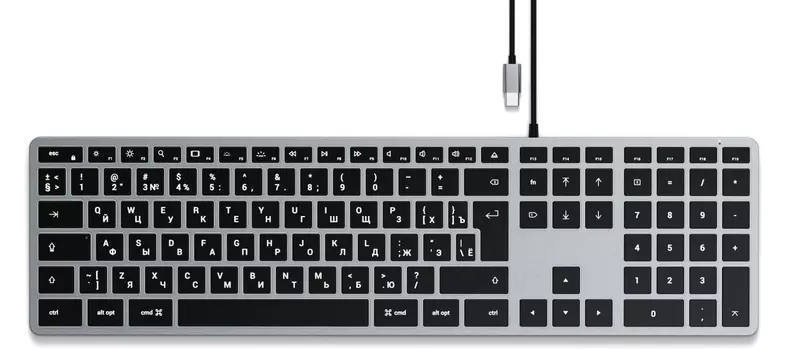 Клавиатура Satechi Slim W3, USB-C, «серый космос»