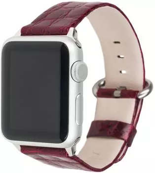 Ремешок Marcel Robert для Apple Watch 38/40 мм, аллигатор, вишневый