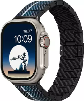 Ремешок Pitaka Moon для Apple Watch, 38/49 мм, карбон, синий