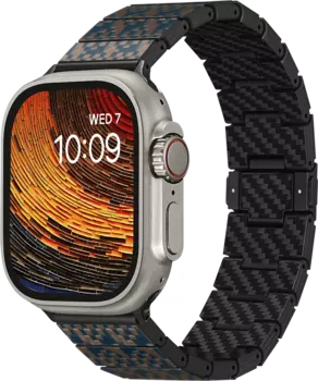 Ремешок Pitaka Stairs для Apple Watch, 38/49 мм, карбон, черный