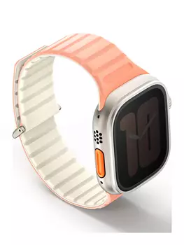 Ремешок Uniq Revix Evo для Apple Watch 38/41 мм, силикон, персиковый/белый