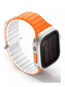 Ремешок Uniq Revix Evo для Apple Watch 42/44/45/49 мм, силикон, оранжевый/белый