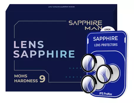 Сапфировая защита для линз камеры iPhone 15 Pro/Pro Max, черный