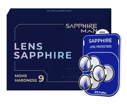 Сапфировая защита для линз камеры iPhone 15 Pro/Pro Max, серебристый