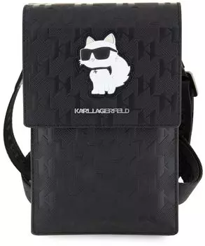 Слинг-чехол Karl Lagerfeld Pouch Saffiano Choupette для iPhone, черный