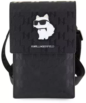Слинг-чехол Karl Lagerfeld Pouch Saffiano Choupette для iPhone, черный