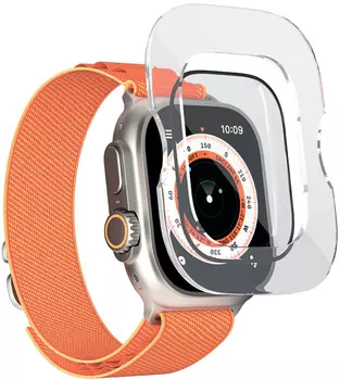 Стекло защитное алюмосиликатное moonfish для Apple Watch Ultra 49 мм с аппликатором