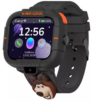 Умные часы Elari KidPhone "Маша и Медведь", черный