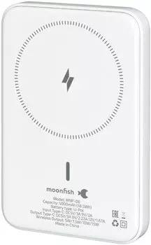 Внешний аккумулятор moonfish MagSafe, 5000mAh, soft-touch, белый