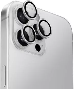 Защита линз Uniq Optix AluGuard для iPhone 16 Pro/16 Pro Max, серебристый