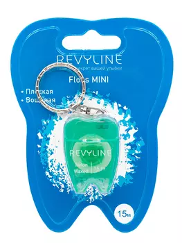 Зубная нить вощеная Revyline floss mini, 15 m, зеленая