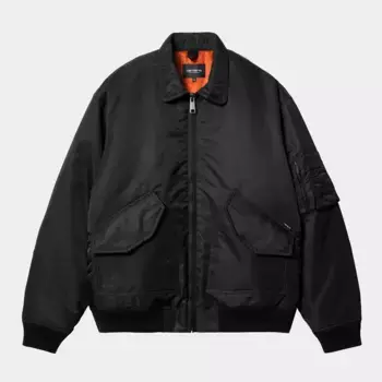 Бомбер CARHARTT WIP Olten Bomber FW25 Black / Turmeric