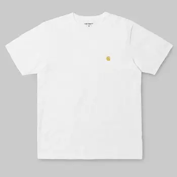 Футболка CARHARTT WIP S/S Chase T-Shirt White / Gold 2022