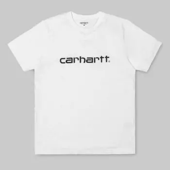 Футболка CARHARTT WIP S/S Script T-Shirt White Black 2021