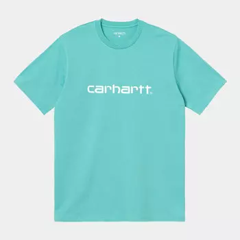Футболка CARHARTT WIP S/S Script T-Shirt Bondi / White 2021