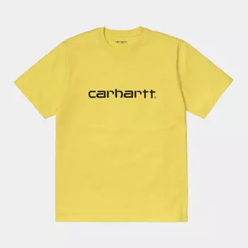 Футболка CARHARTT WIP S/S Script T-Shirt Limoncello / Black 2021