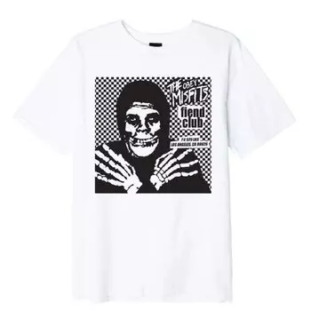 Футболка женская с принтом OBEY Obey Misfits Fiend Club Halloween White 2020