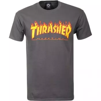 Футболка с принтом THRASHER Flame Logo Charcoal Grey 2020