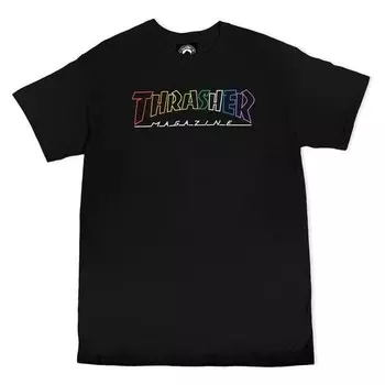 Футболка THRASHER Outline Rainbow Mag Black 2023