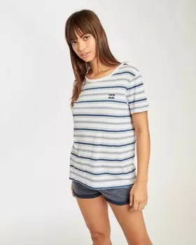 Футболка женская BILLABONG Beach Day Short Slee Blue Stripes