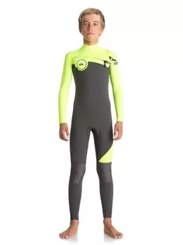 Гидрокостюм для мальчиков-подростков QUIKSILVER B43 Syn Cz G Jet Black/ Safety Yellow/ Gun