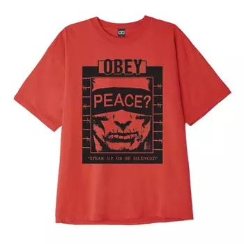 Хлопковая футболка OBEY Speak Up Fire Red 2020