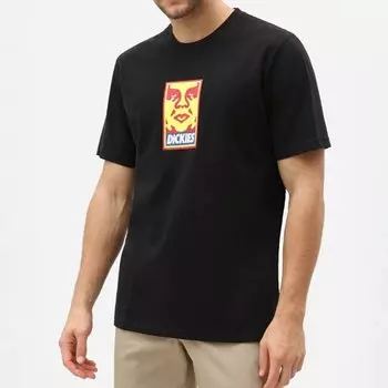 Хлопковая футболка Obey x Dickies Heavyweight Tee Black 2021