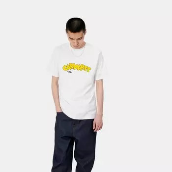 Хлопковая футболка с надписью CARHARTT WIP Loony Script T-Shirt White 2021