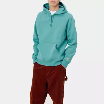 Худи CARHARTT WIP Hooded Chase Sweatshirt Frosted Turquoise/Gold 2020