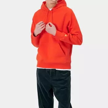 Худи CARHARTT WIP Hooded Chase Sweatshirt Safety Orange/Gold 2020