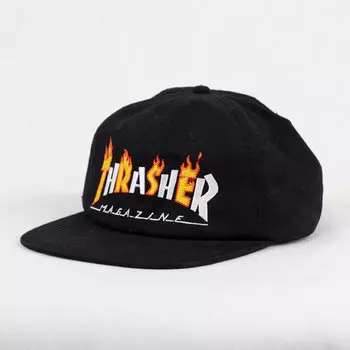 Пятипанельная кепка THRASHER Flame Mag Snapback BLACK