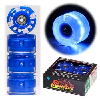 Колеса для лонгборда SUNSET SKATEBOARDS Long Board Wheel With Abec9 SS Blue 65 mm