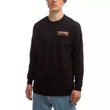 Лонгслив THRASHER Embroidered Outlined Longsleeve Black