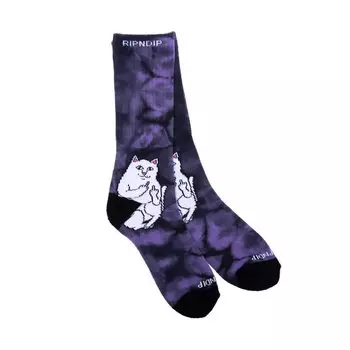 Носки RIPNDIP Lord Nermal Socks Purple Lightning 2021