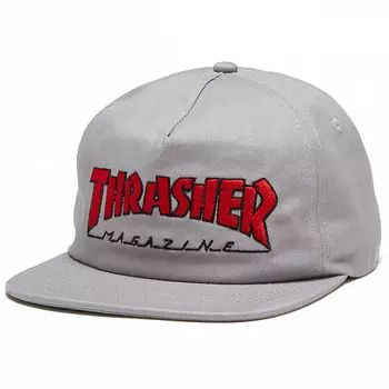 Пятипанельная кепка THRASHER Outlined Snapback Grey/Red 2020