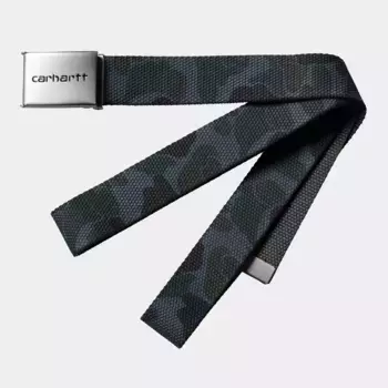 Ремень CARHARTT WIP Clip Belt Chrome FW25 Camo Duck, Grey