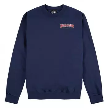 Свитшот THRASHER Embroidered Outlined Longsleeve Navy Blue