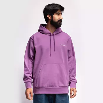 Толстовка с капюшоном CARHARTT WIP Hooded Script Embroidery Sweatshirt Aster / White 2021
