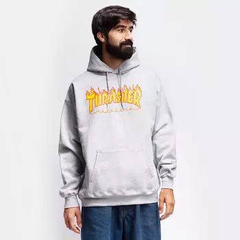 Толстовка THRASHER Flame Logo Hoodie Grey 2021